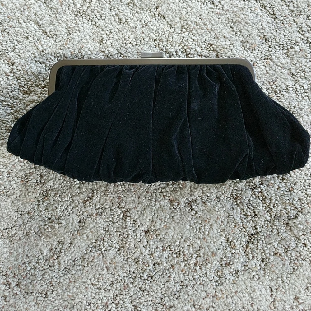 Black velvet evening clutch